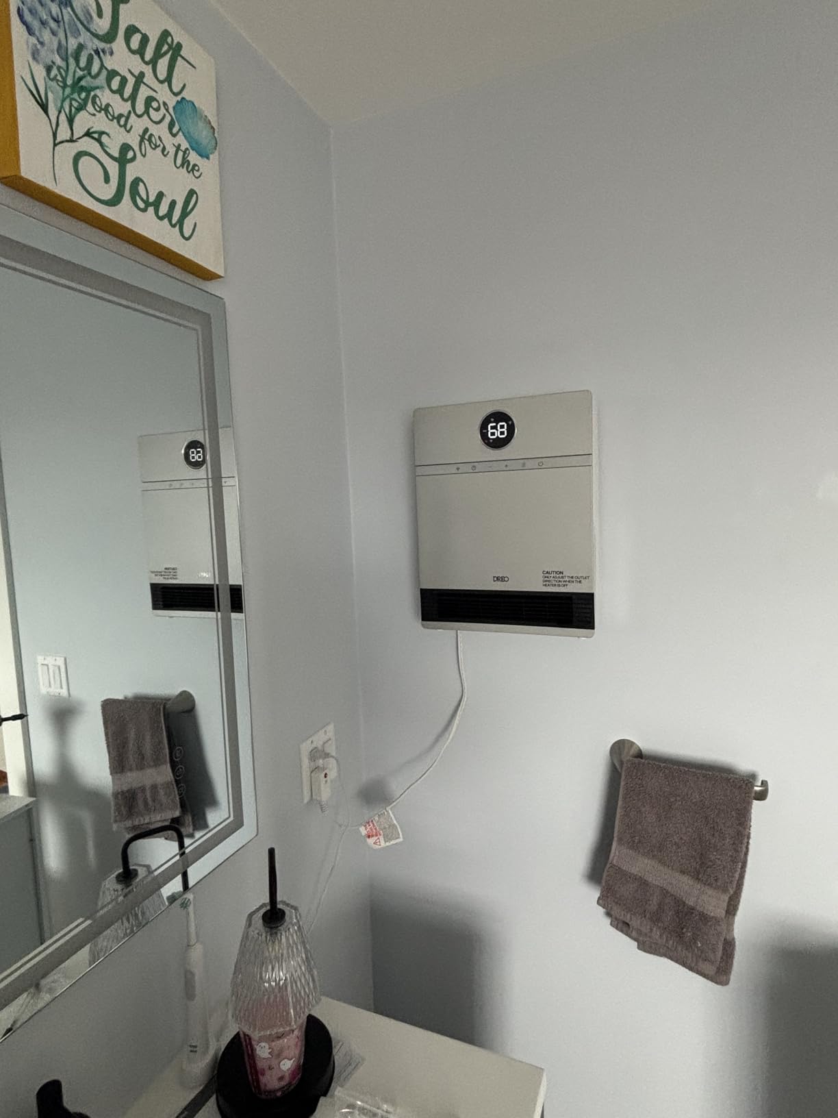 DREO Smart Electric Wall Heater for Indoor Use, Bathroom, Works with Alexa customer photo 2