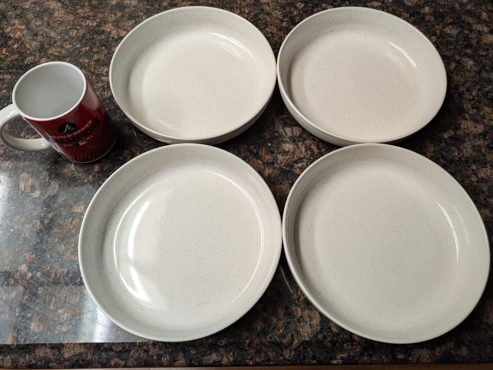 MALACASA 48 Oz Pasta Bowls Set of 4, Ceramic Salad Bowls, White customer photo 2