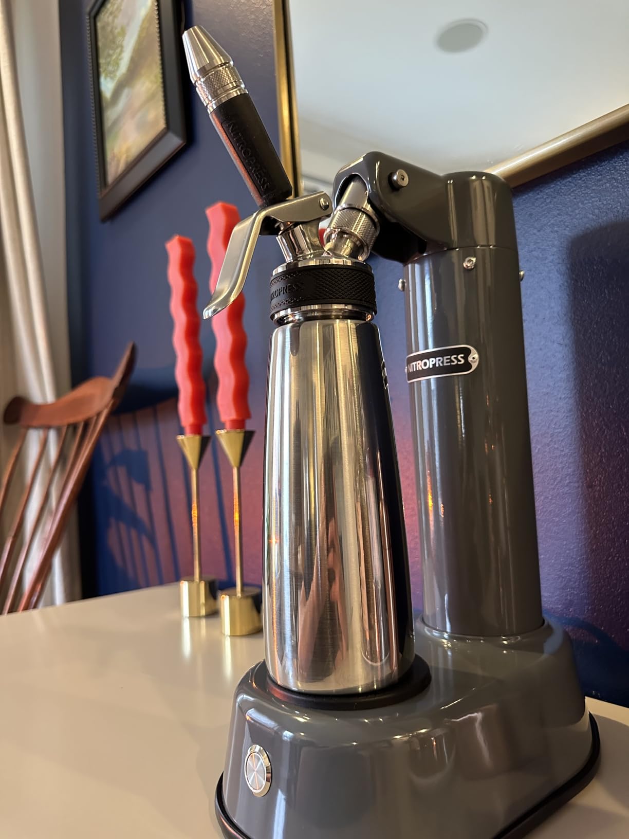 NitroPress DS Electric Nitro Cold Brew Coffee & Cocktail Maker Machine | Air-Powered, Nitrogen Infuser for Coffee Matcha Cocktails & Drinks, Stainless Steel customer photo 1