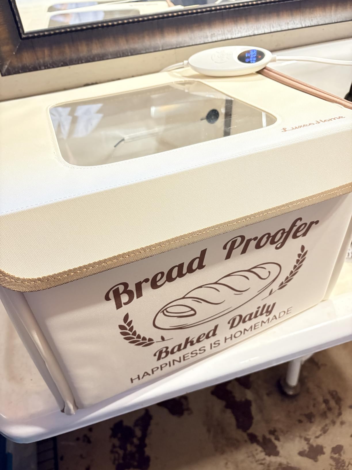 Folding Bread Proofing Box with 50-113℉ Temp Control & 48H Timer, Dough Proofer with Metal Rack, Humidor, Recipes, Ideal for Sourdough, Bread Baking, Pizza, Yogurt, Kombucha, Precise Control customer photo 1