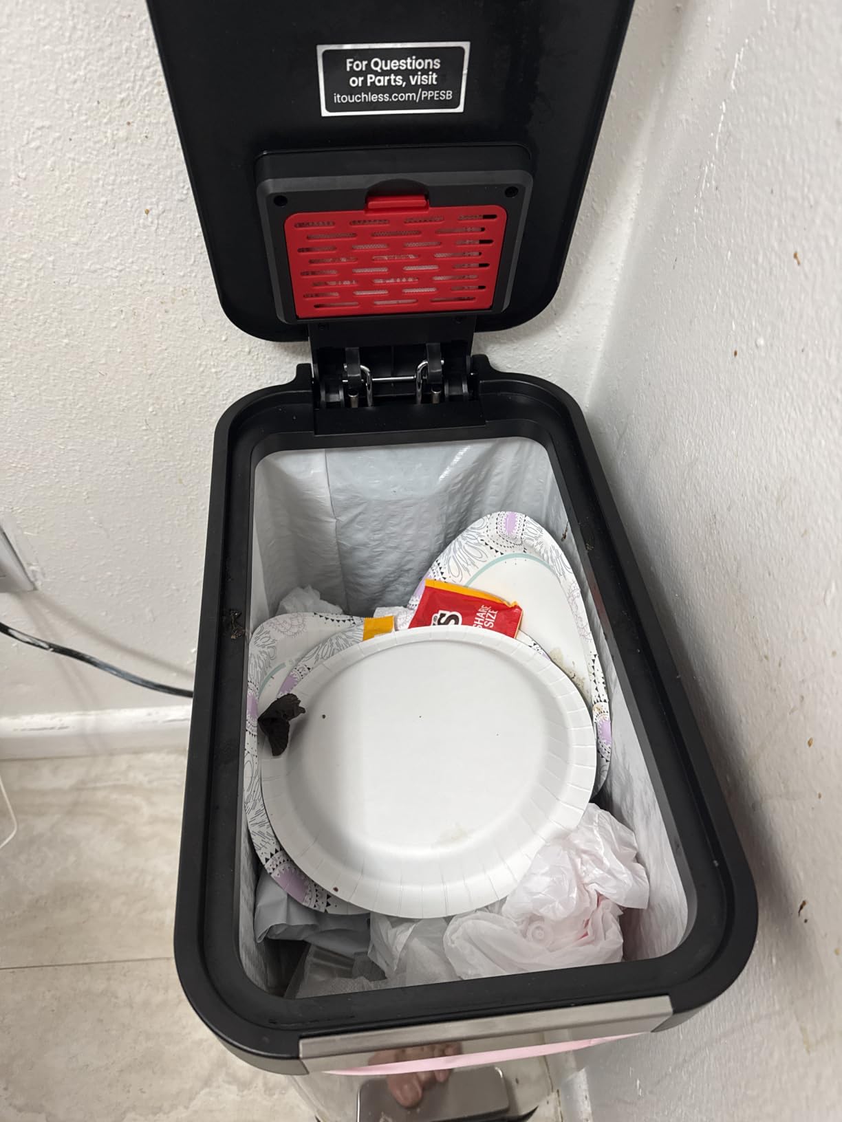 iTouchless 13.2 Gal / 50L Slim Step Pedal Kitchen Trash Can | Odor Filter customer photo 2