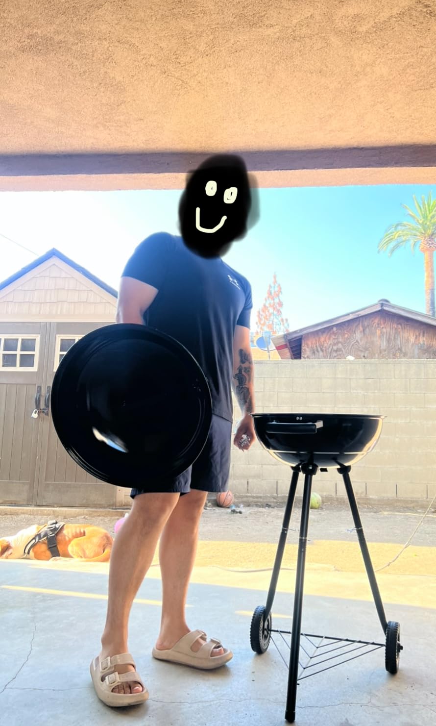 Joyfair Kettle Charcoal Grill, 18 Inch Outdoor Portable Camping BBQ Grills | Round Barbecue Smoker Grill with Wheels for Backyard Tabletop Grilling, Enameled Lid & Fire Bowl, Dual Venting System, Black customer photo 1