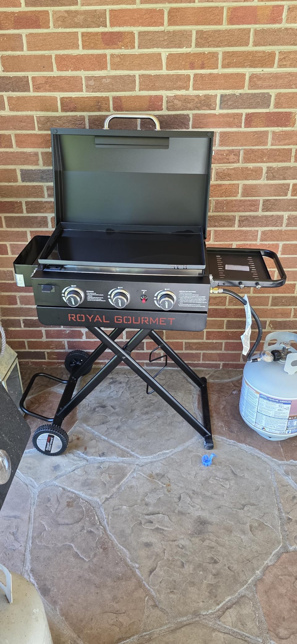 Royal Gourmet PD3001 3-Burner Propane Gas Griddle with Collapsible Stand | 23-Inch Portable Griddle with Side Table | 25,500 BTU Output, 314 Sq.In. Cooking Area | for Camping Tailgating Backyard Patio customer photo 2