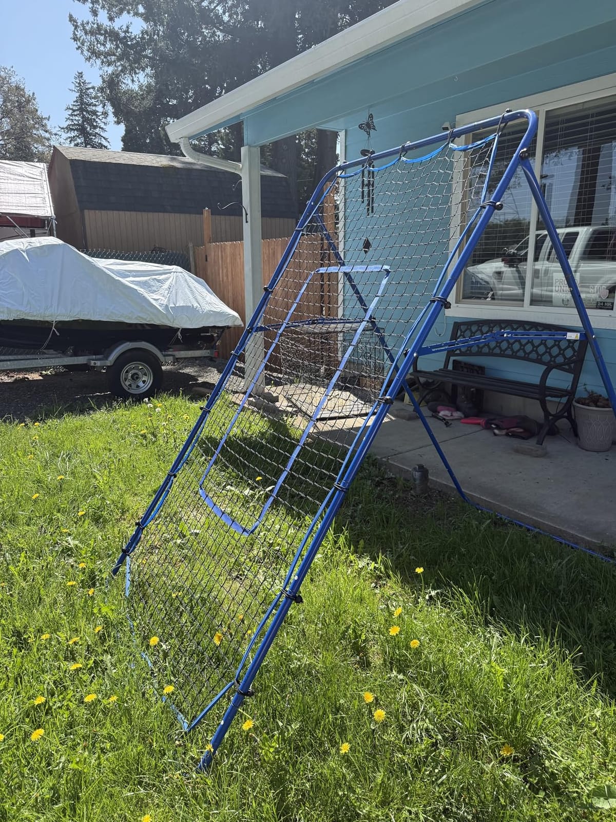 Volleyball Baseball Rebounder Net, Softball Rebounder Pitchback Net Quick Adjustments, Quick Adjustments Lacrosse Bounce Back Practice Equipment, Ideal for Outdoor Indoor and Backyard Training customer photo 1