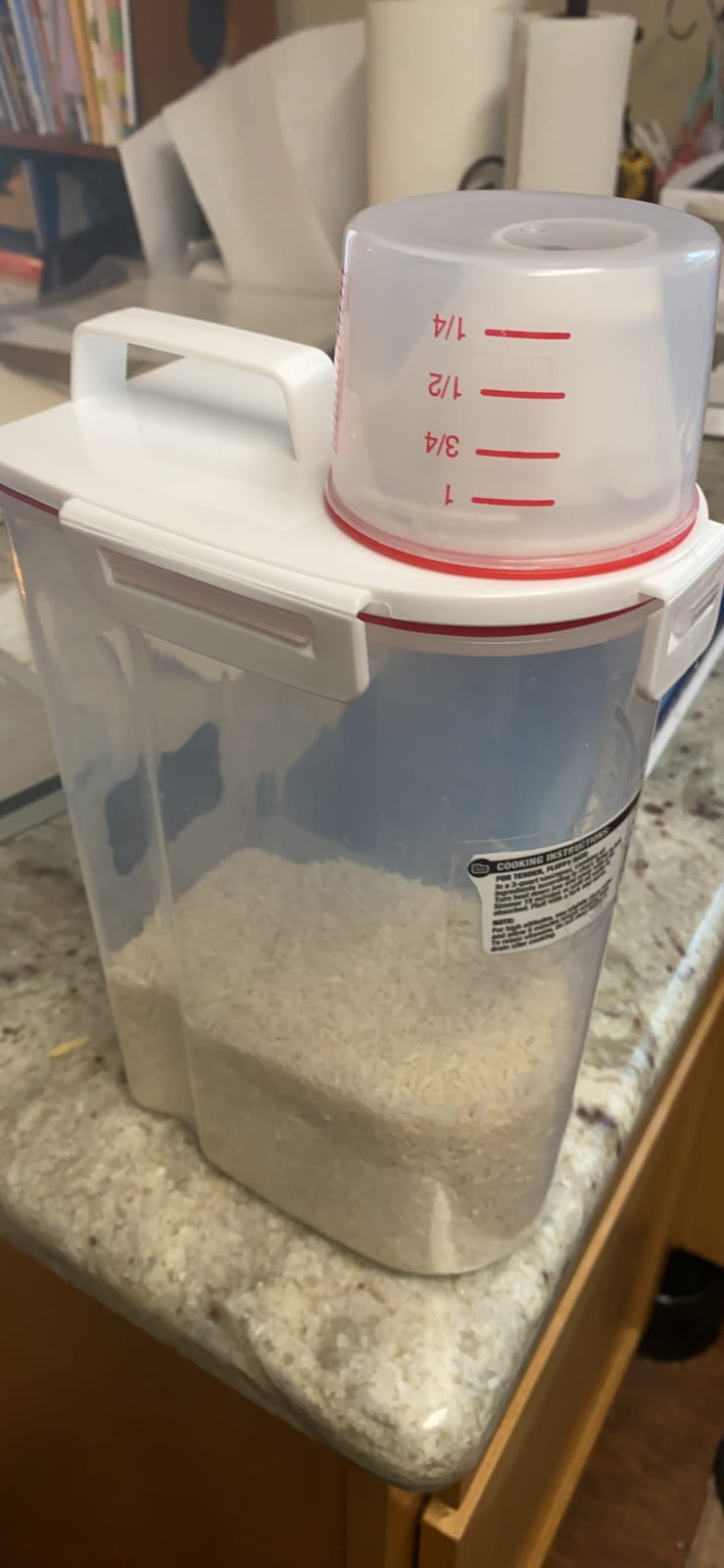 TBMax Rice Container 10 Lbs, Cereal Container Oatmeal Storage, Airtight Food Dispenser with Easy-pouring Spout & Handy Cup for Flour Grain Beans, Pet Dog Cat Bird Food Storage Container customer photo 2