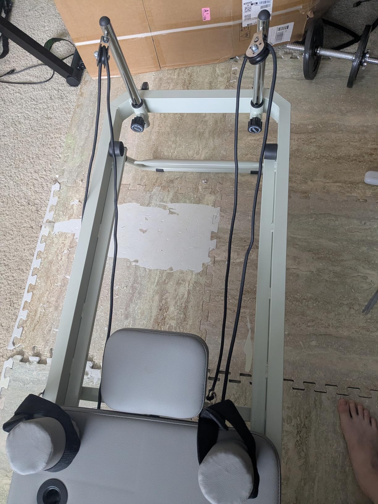 Pilates Reformer, HOWHAI Reformer Pilates Machine Foldable for Home Gym, Pilates Equipment with Jump Board and Dual Resistance -Springs and Cords (400lbs Capacity) customer photo 2