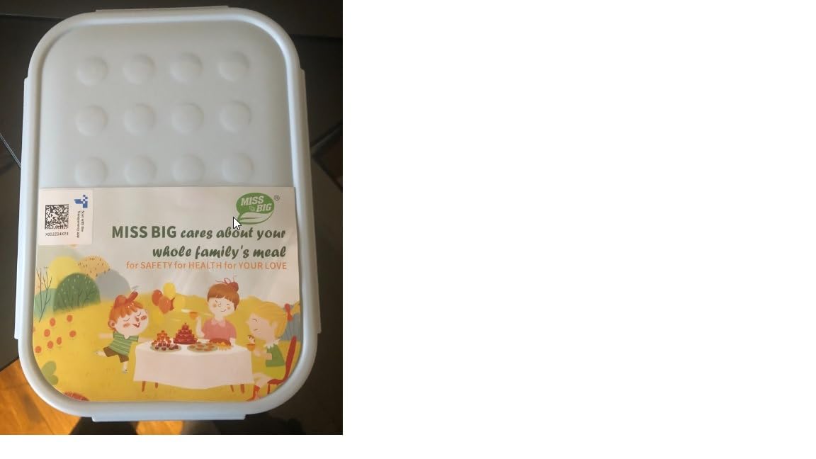 MISS BIG® Large Bento Lunch Box for Adults, 1900ml, 3 Compartments, Gray customer photo 1