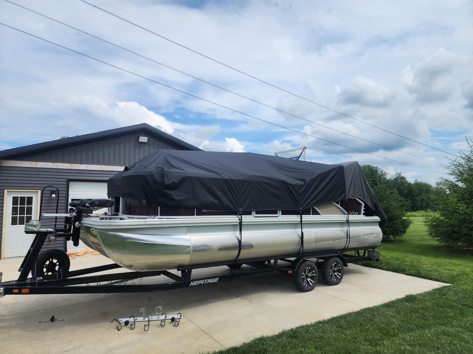5-Ply 1600D+1200D Pontoon Boat Cover, 21'-24' customer photo 1