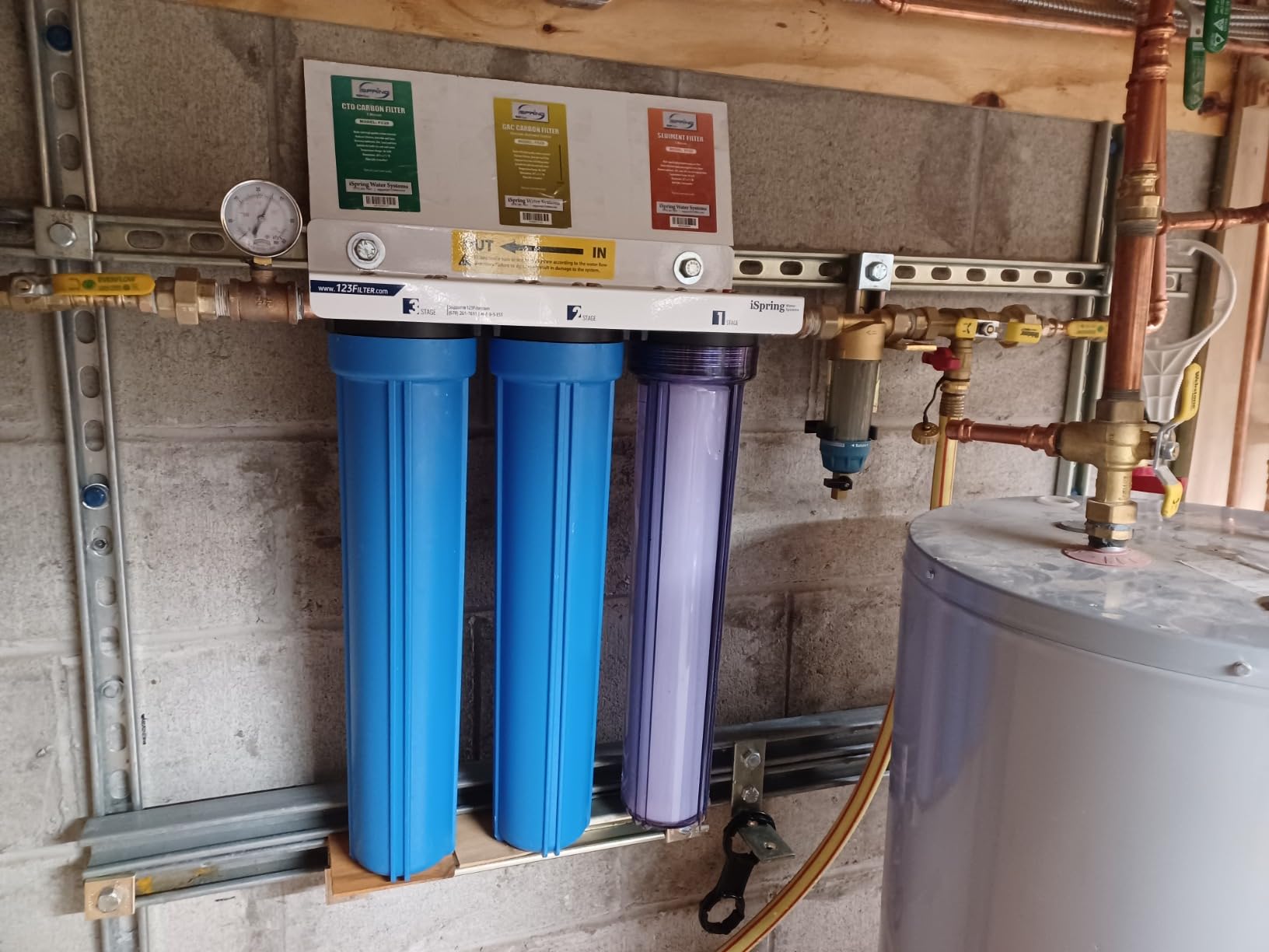 iSpring Heavy Metals Whole House Water Filter System w/Clear Housing | Reduces Lead, Mercury, Chlorine, Sediments, Hydrogen Sulfide, Taste, Odor, 3/4