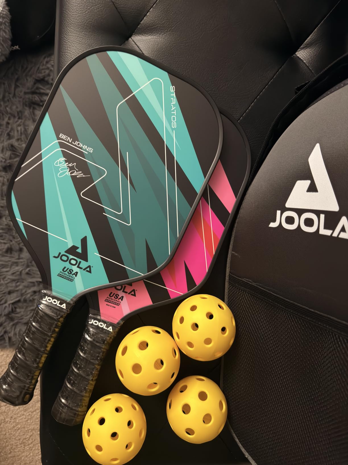 JOOLA Pickleball Paddles Set of 2 – Multiple Colors - Reinforced Fiberglass Surface – Lightweight, Durable, Beginner-Friendly Racket Design – Set Includes Balls & Bag – USAP Approved customer photo 2