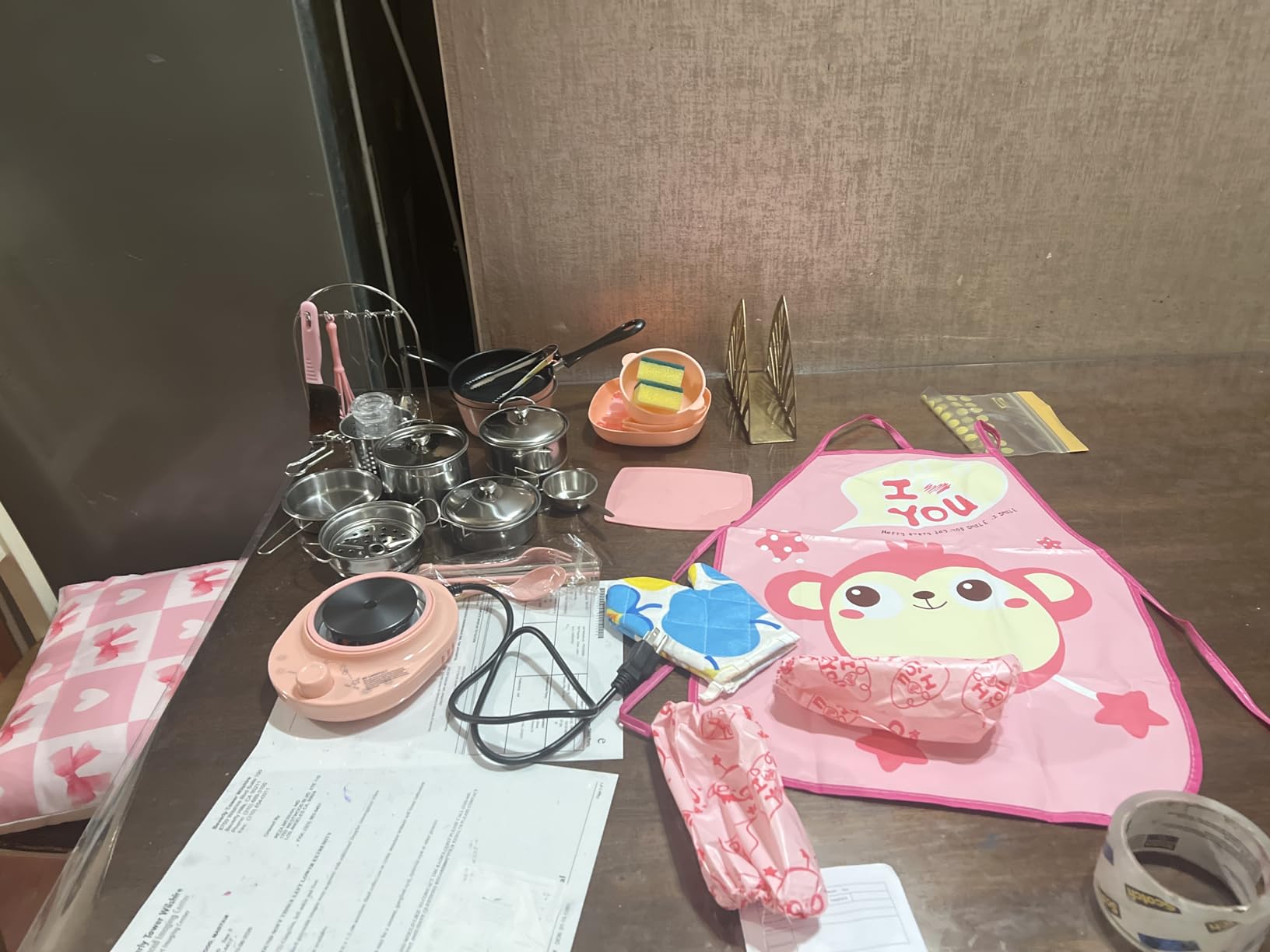 Gotoofun Kid Cooking Sets Real Mini Kitchen, Food Making for Beginner Children 8 9 10 11 12 Boys Girls Cooking Educational Toys, Junior Easy Safe Montessori Tools Dishes Knife Set-Pink customer photo 1