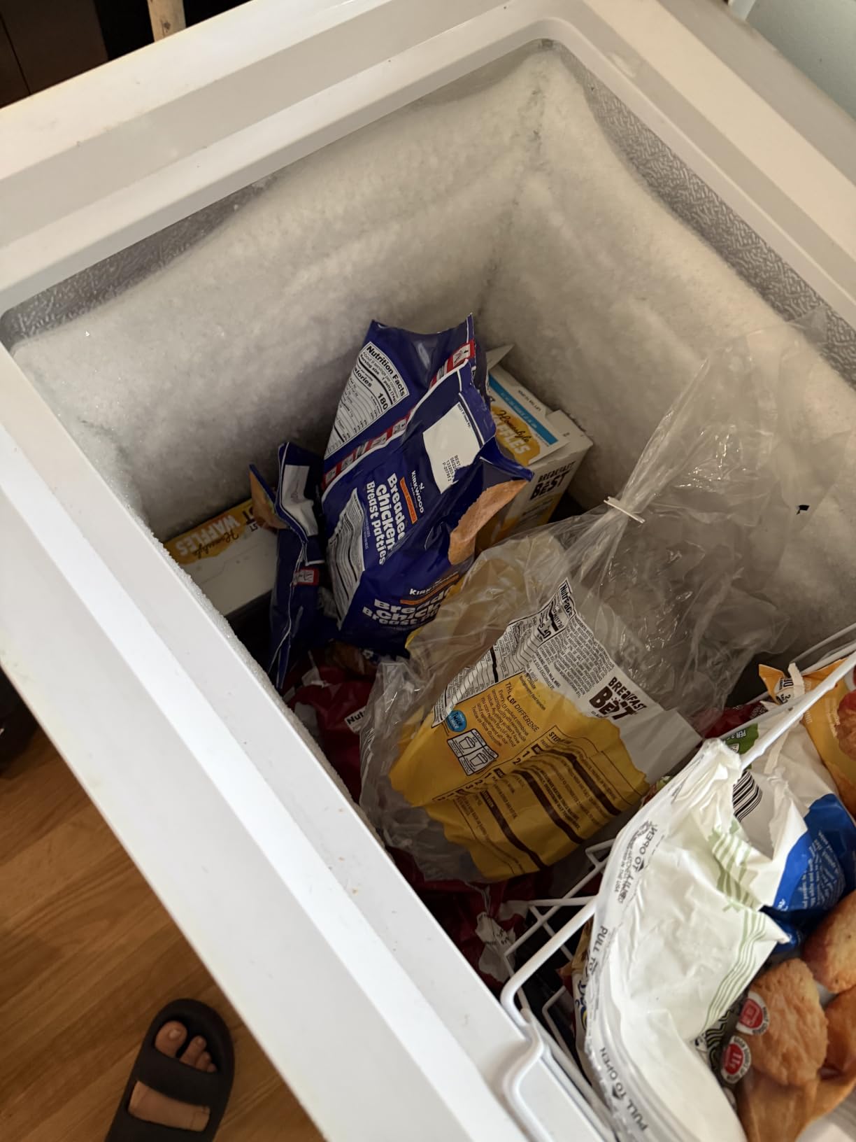 SUNALLY Freezer Organizer Bins, 4 Pack Stackable Chest Freezer Organizer for 5-7 Cu.FT Deep Freezer Sort Frozen Meats and Food, Freezer Storage Baskets with Handles Easy Reach from Bottom, Black customer photo 1