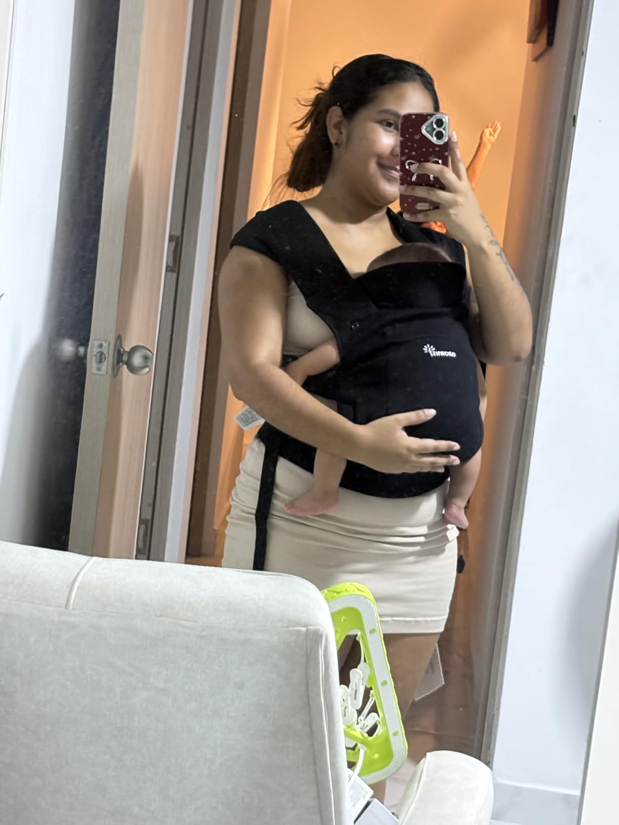 GROWNSY Newborn Carrier, Ergonomic, Cozy Baby Carrier, Cream customer photo 1