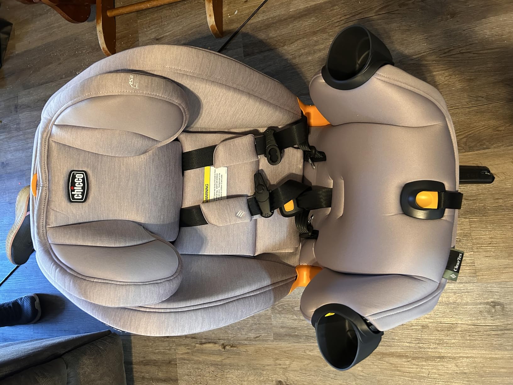 Chicco OneFit LX All-in-One Convertible Booster Car Seat, 5-100 lbs, flame retardant-free ClearTex, GREENGUARD Gold, LeverLock install, slim toddler car seat, ASIP customer photo 2