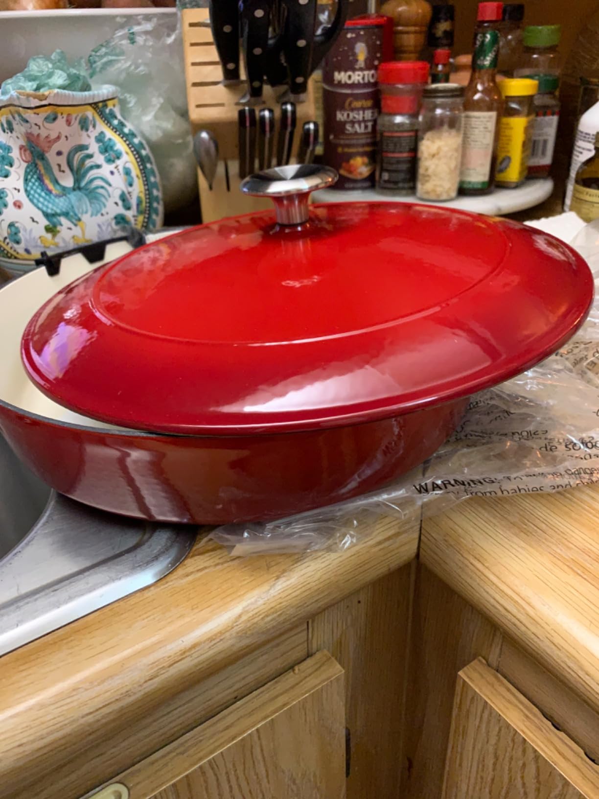 Tramontina Bestow Enameled Cast Iron 5.5-Qt Round Dutch Oven Pot with Lid - Cactus with Gold Knob customer photo 2