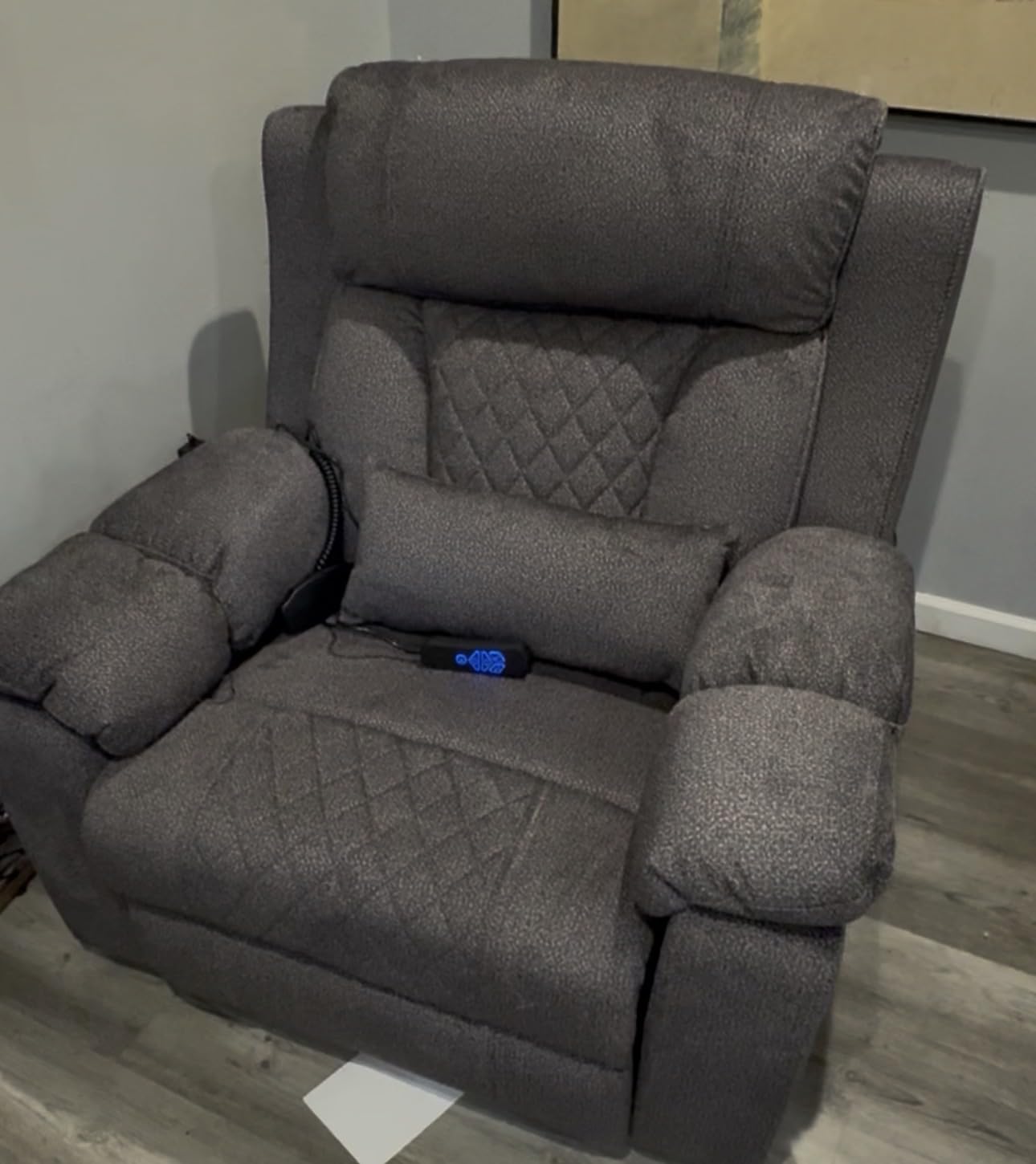 FUNECORP Big Man Power Lay Flat Lift Recliner Chair,Grey customer photo 1