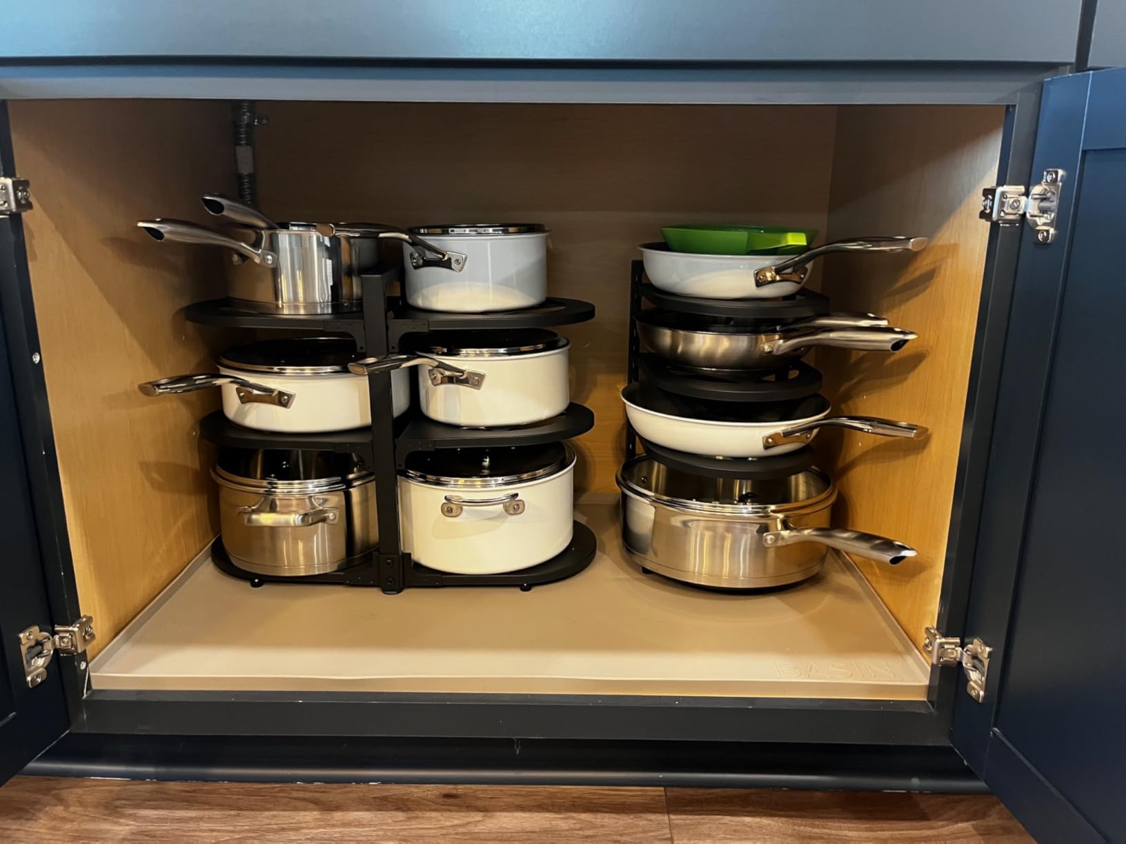 Adjustable Heavy Duty Pots and Pans Organizer Under Cabinet, 8-Tier Pot and Pan Organizers Inside Cabinet, Kitchen Cabinet Organizers and Storage, Black customer photo 1