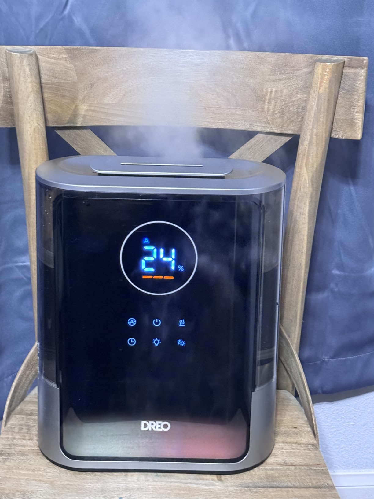 DREO 8L Smart Humidifier Large Room, 80H Runtime, Warm & Cool Mist, HM717S | Up to 600ft², Precise Humidity Control, 1500+RGB Light, 28dB, Humidifiers for Bedroom, Plants, Baby, Supports APP/Voice/Alexa customer photo 1