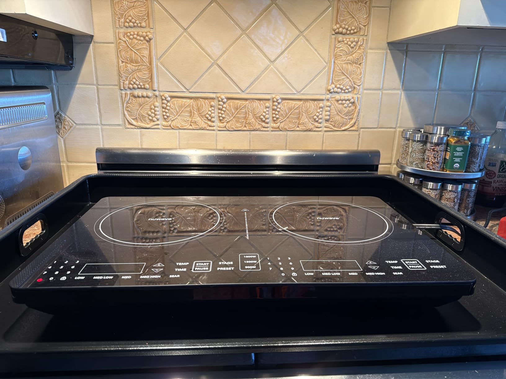 Nuwave Double Pro Cooktop Induction Countertop Burner, Portable, 50°F-575°F | 900/1500/1800W with Dynamic Watt Technology, 8