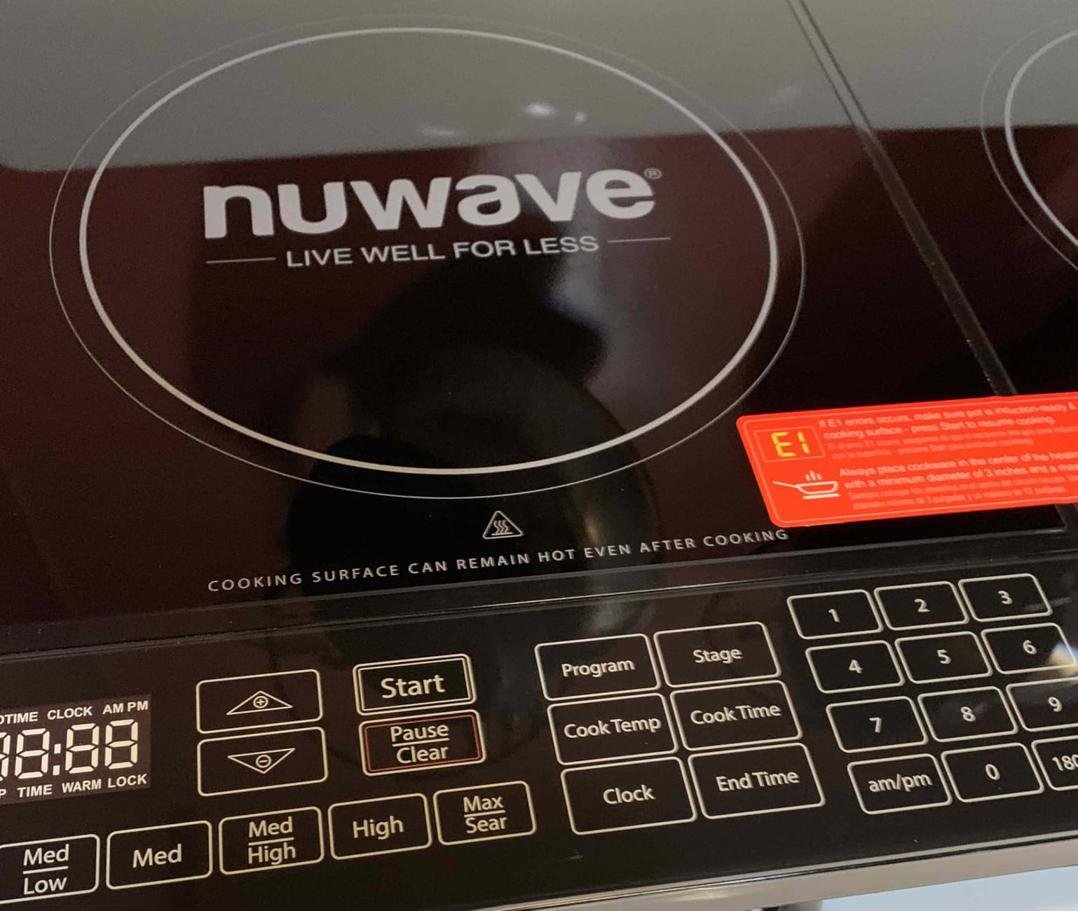 Nuwave Double Pro Cooktop Induction Countertop Burner, Portable, 50°F-575°F | 900/1500/1800W with Dynamic Watt Technology, 8