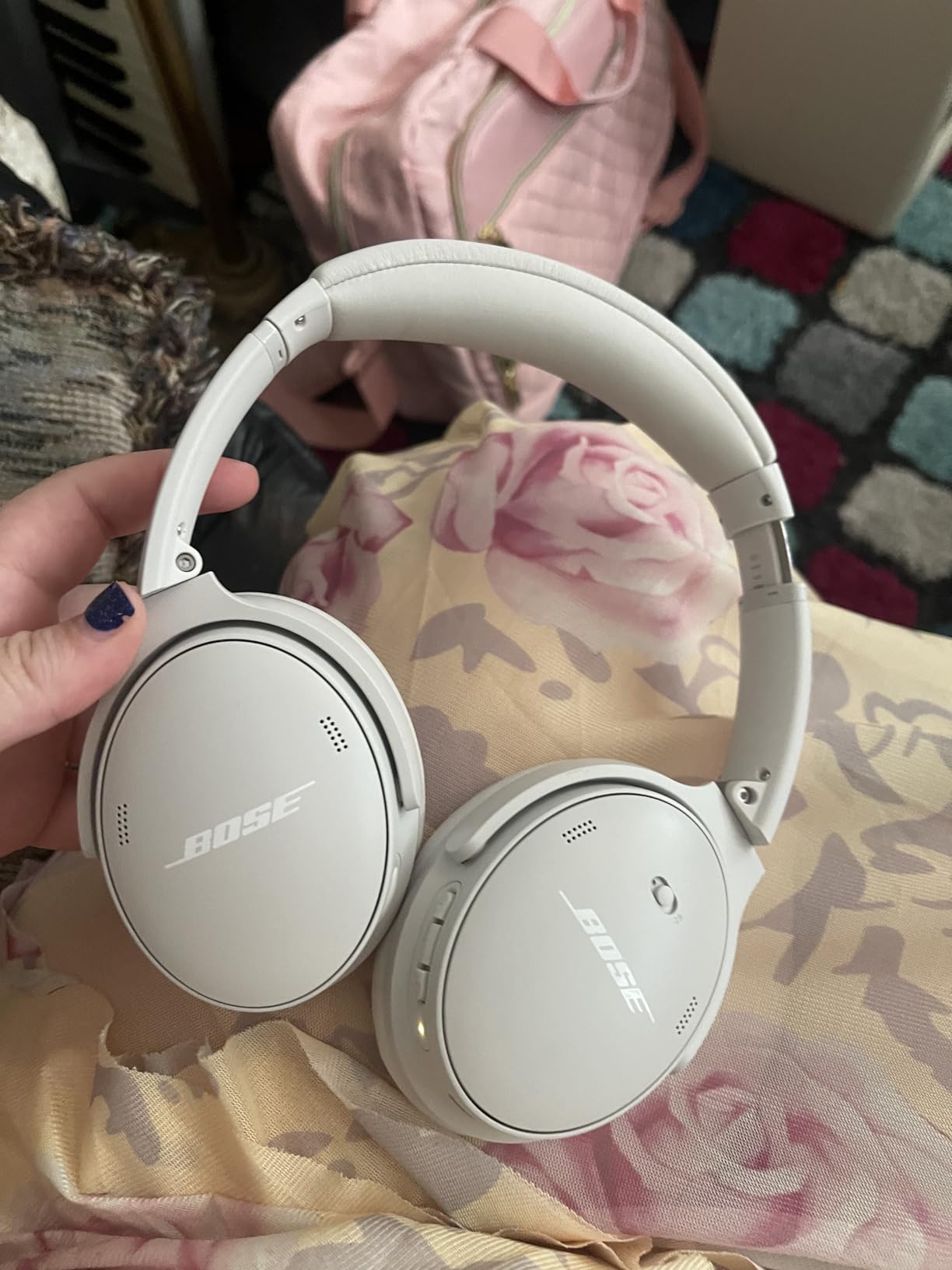 Bose QuietComfort Headphones - Wireless Bluetooth Headphones, Active Over Ear Noise Cancelling and Mic, USB-C Charging, Deep Bass, Up to 24 Hours of Playtime, Twilight Blue customer photo 1