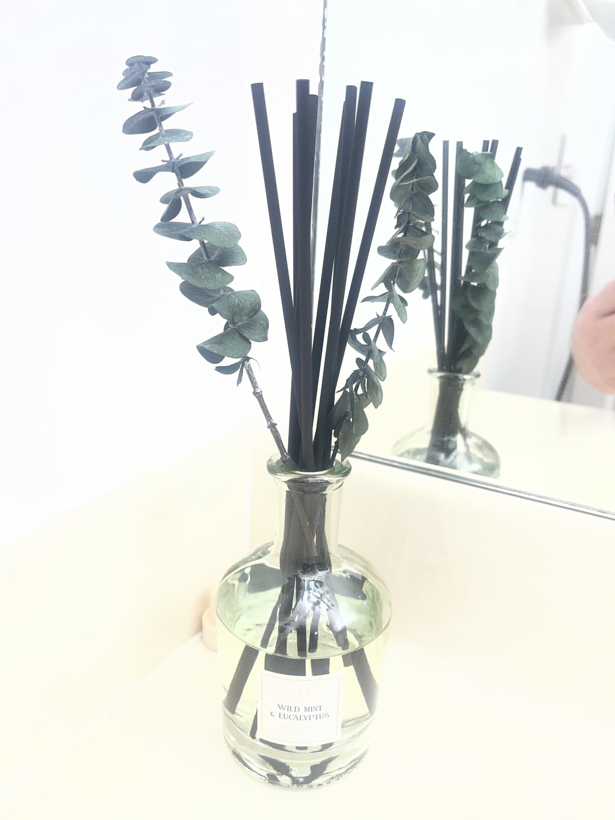 COCORRÍNA Wild Mint & Eucalyptus Reed Diffuser, 6.76 oz | Real Dried Eucalyptus Leaves, 8 Reeds, Long-Lasting Essential Oil, Home Fragrance, Bedroom or Bathroom Décor customer photo 1