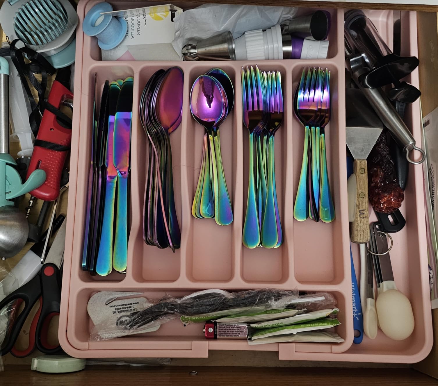 ukeetap Extra Large Expandable Silverware Organizer, Flatware Tray, Black customer photo 2