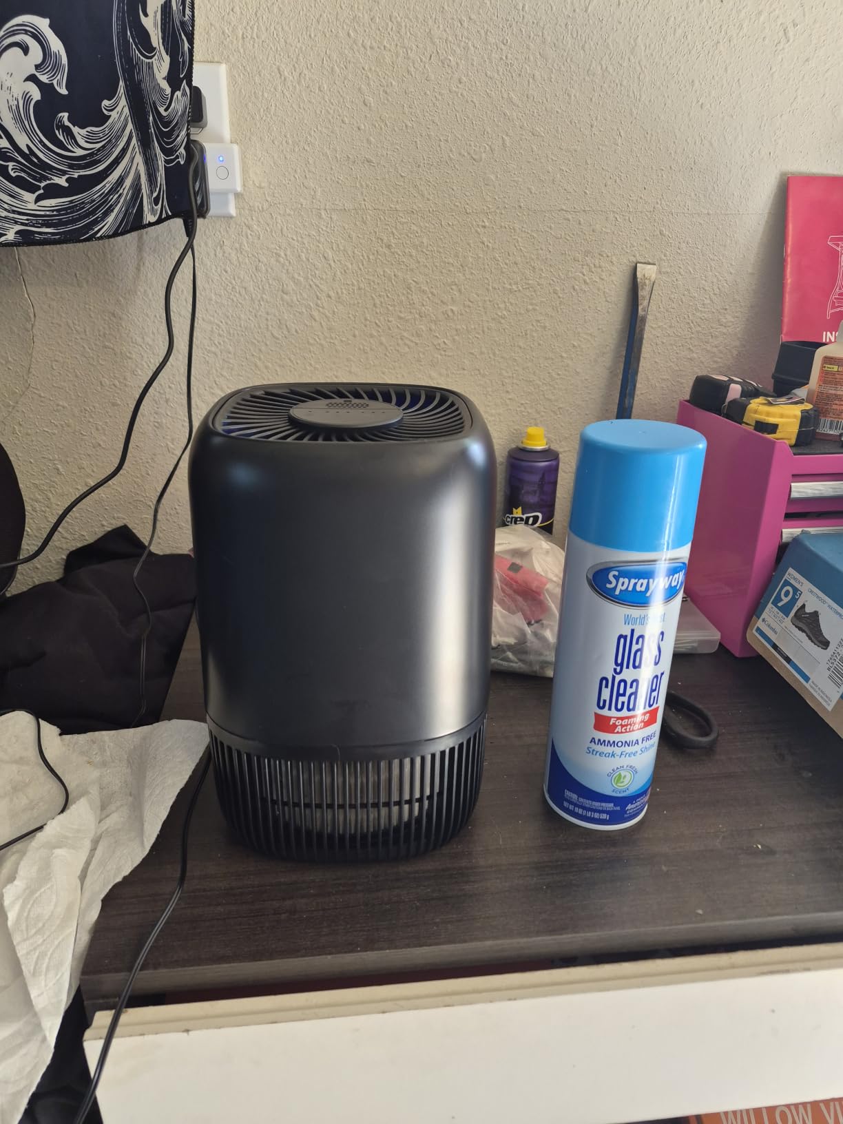 VOOPNU Air Purifiers for Bedroom, High Efficiency Filter, 1076 Ft², Black | for Pet Hair Odors Pollen Smoke, with 3 Speeds Timer Aroma 22dB Quiet 360°Intake, Compact Air Cleaner for Home Dorm Room customer photo 2