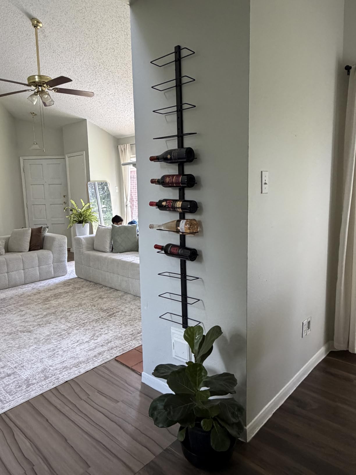 X-cosrack 36 Bottle Wall Mounted Wine Rack, Modular Hanging Wine Rack for DIY Display, Detachable 3 Pack Wine Bottle Holder, Black Metal Storage Rack for Bar, Kitchen, Cellar, Restaurant customer photo 1