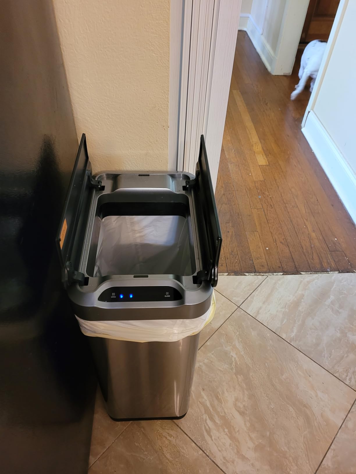 EKO Phantom-T 50 Liter / 13.2 Gallon Vertical Motion Sensor Trash Can or Recycling Bin, Brushed Stainless Steel Finish customer photo 2