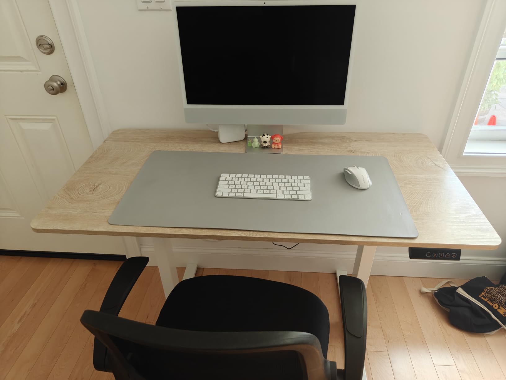 FEZIBO Standing Desk 48 x 24 Inch Electric Height Adjustable, Maple customer photo 1