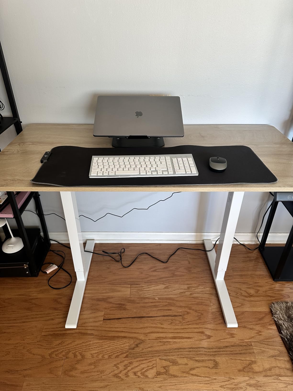 FEZIBO Standing Desk 48 x 24 Inch Electric Height Adjustable, Maple customer photo 2