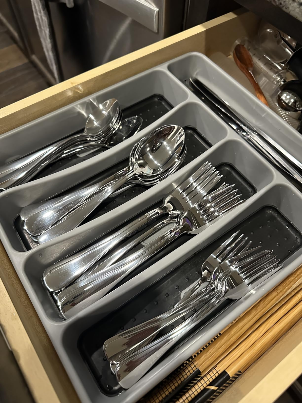 Silverware Set for 8 with Serving Utensils,Stainless Steel Flatware Cutlery customer photo 2