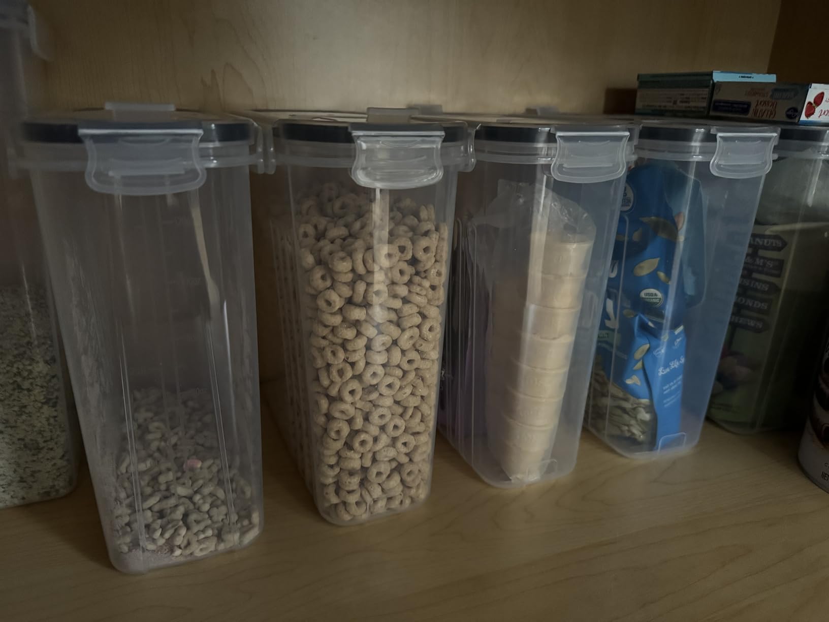 Cereal Containers Storage Set (4L / 135.2oz), 4PCS Airtight Food Storage Containers with Lids, Cereal Dispensers for Kitchen Pantry Organization and Storage with Pour Spout, 20 Labels, Marker customer photo 1