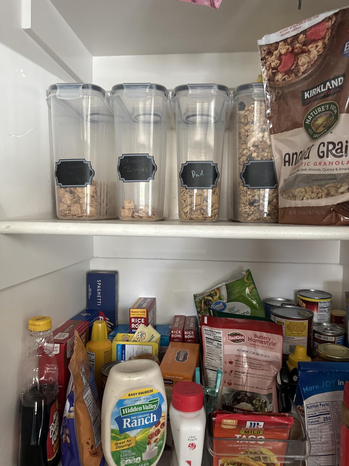 Cereal Containers Storage Set (4L / 135.2oz), 4PCS Airtight Food Storage Containers with Lids, Cereal Dispensers for Kitchen Pantry Organization and Storage with Pour Spout, 20 Labels, Marker customer photo 2