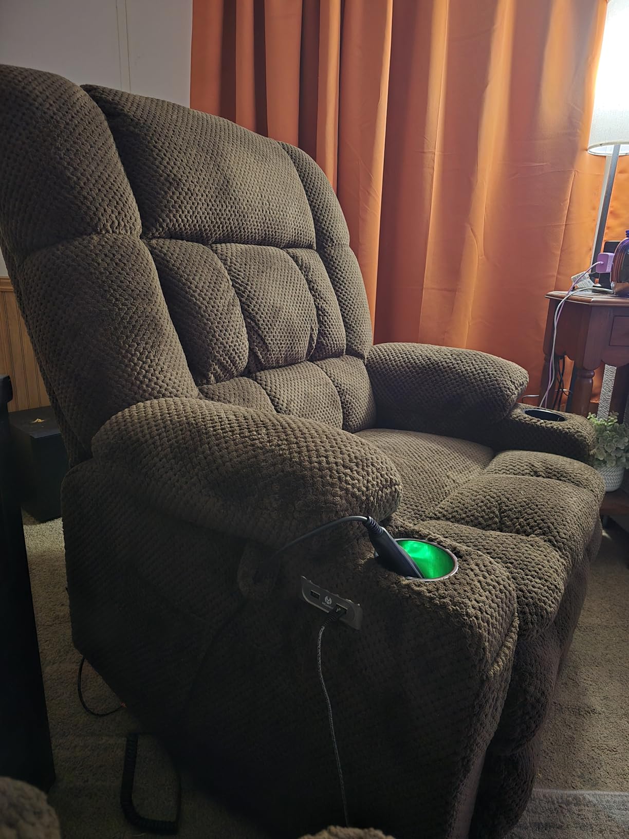 MCombo Dual Motor Power Lift Recliner Chair for Elderly, Massage Heat 7890 | Zero Gravity Lift Chair, Infinite Position, Lay Flat, USB Ports, Cup Holders, FSC, OEKO-TEX, Fabric (Medium, Yale Blue) customer photo 2
