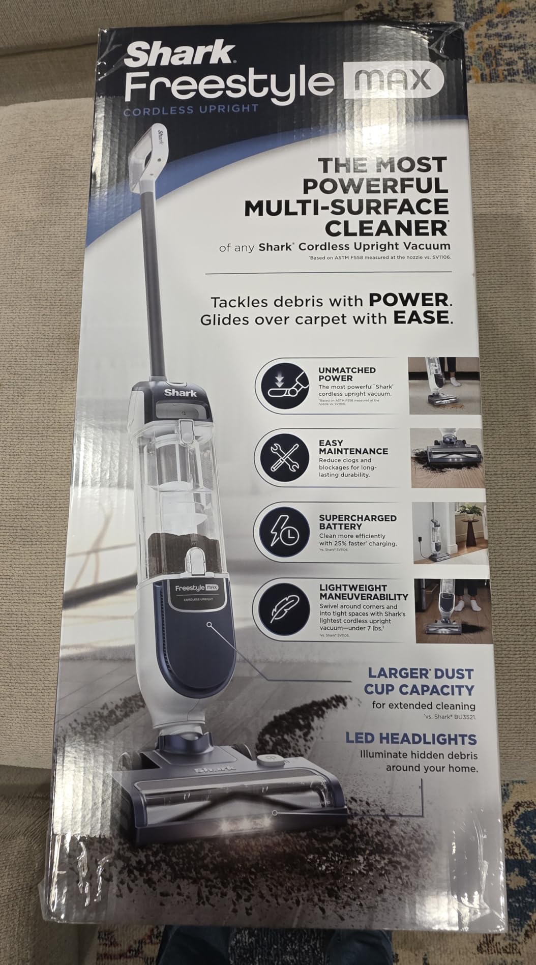 Shark Freestyle Max Cordless Upright Vacuum, Nordic Blue, SV2002 | Multi-Surface Cleaning, Lightweight, Easy Maintenance, Large Dust Cup, 2-Speed Brushroll, LED Headlights customer photo 2