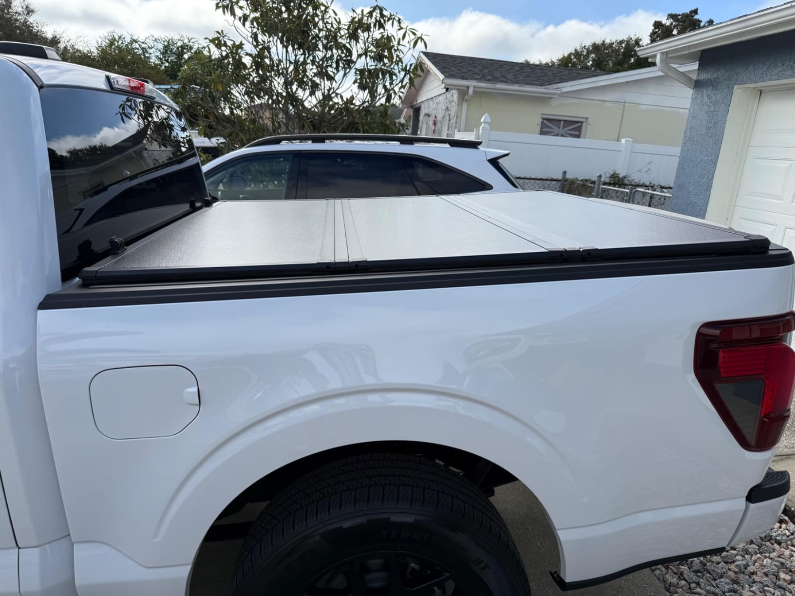 Hard Tri-Fold Truck Bed Tonneau Cover Compatible with 2015-2026 Ford F150 5.5 FT Bed (66