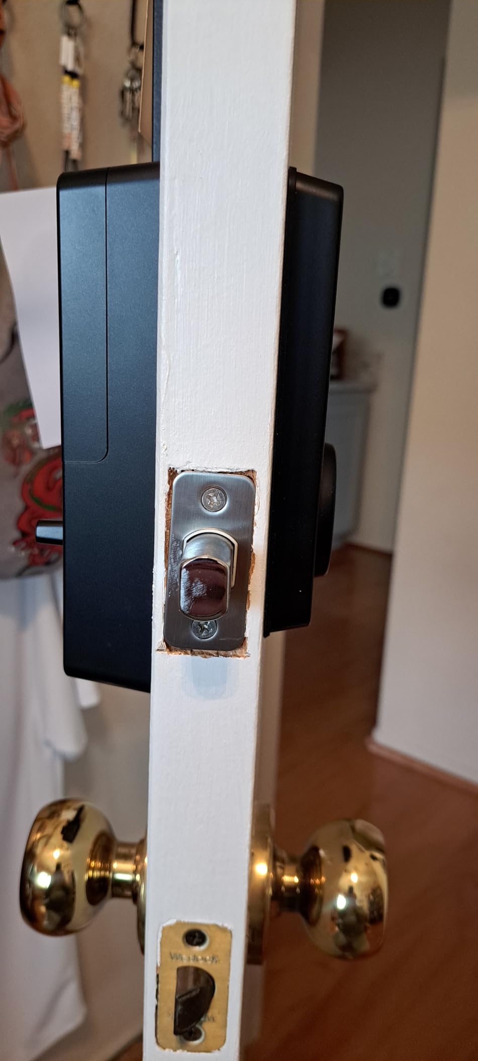 Wyze Auto-Lock Bolt v2, Fingerprint Keyless Entry Smart Lock, AI Learning Scanner with Wi-Fi Front Door Lock Deadbolt, Auto-Lock, 8 Months Battery, BHMA2, IP53, Anti-Peep Keypad, Backup Keys customer photo 2