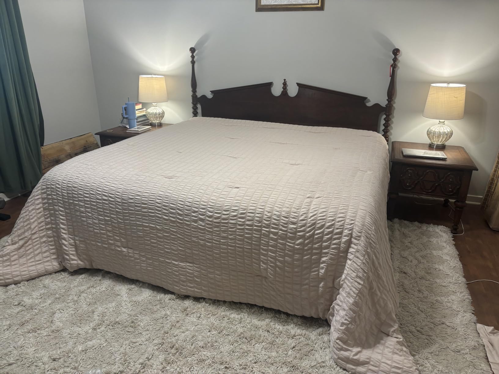 Bilily 18 inch King Bed Frame Metal Platform with Round Corner Legs,3500 LBS Heavy Duty Steel Slats Support,Headboard Compatible,No Box Spring Needed,Easy Assembly,Mattress Retainer,Underbed Storage customer photo 1