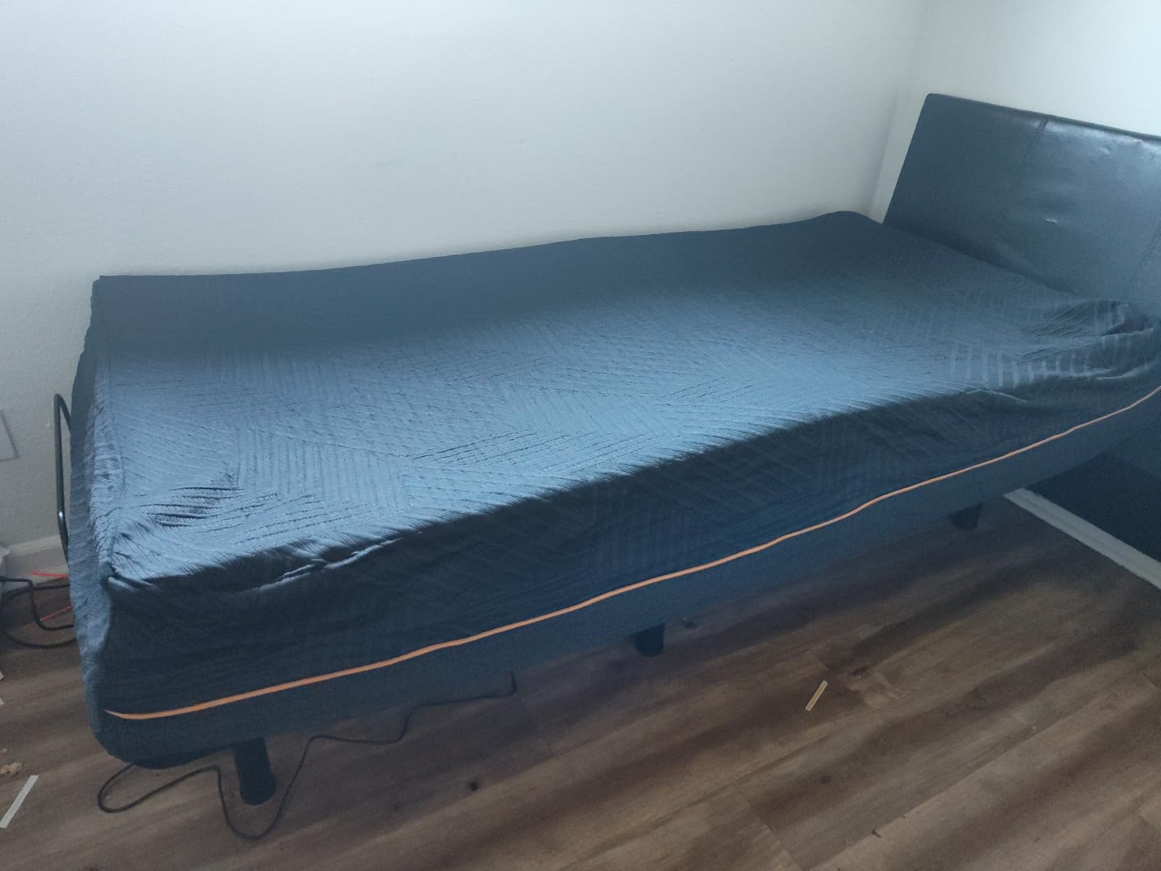 EGOHOME Twin XL Adjustable Bed Frame and 14