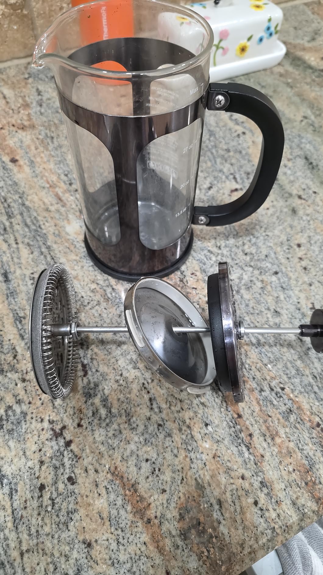 Veken French Press Coffee Maker, No Plastic Touching Cafe,34oz 1 L Cafetera | Dishwasher Safe,Thickened Glass Stainless Steel Cold Brew Pot for Kitchen,Travel,Camping,Tea,Gift,Bar Accessories,Dark Pewter customer photo 1