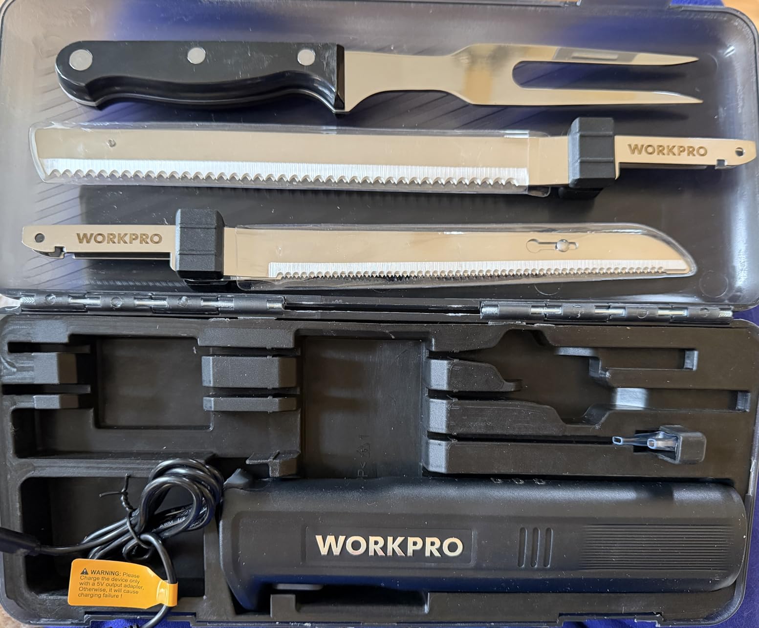 WORKPRO Cordless Electric Knife for Meat Slicing, Black customer photo 2