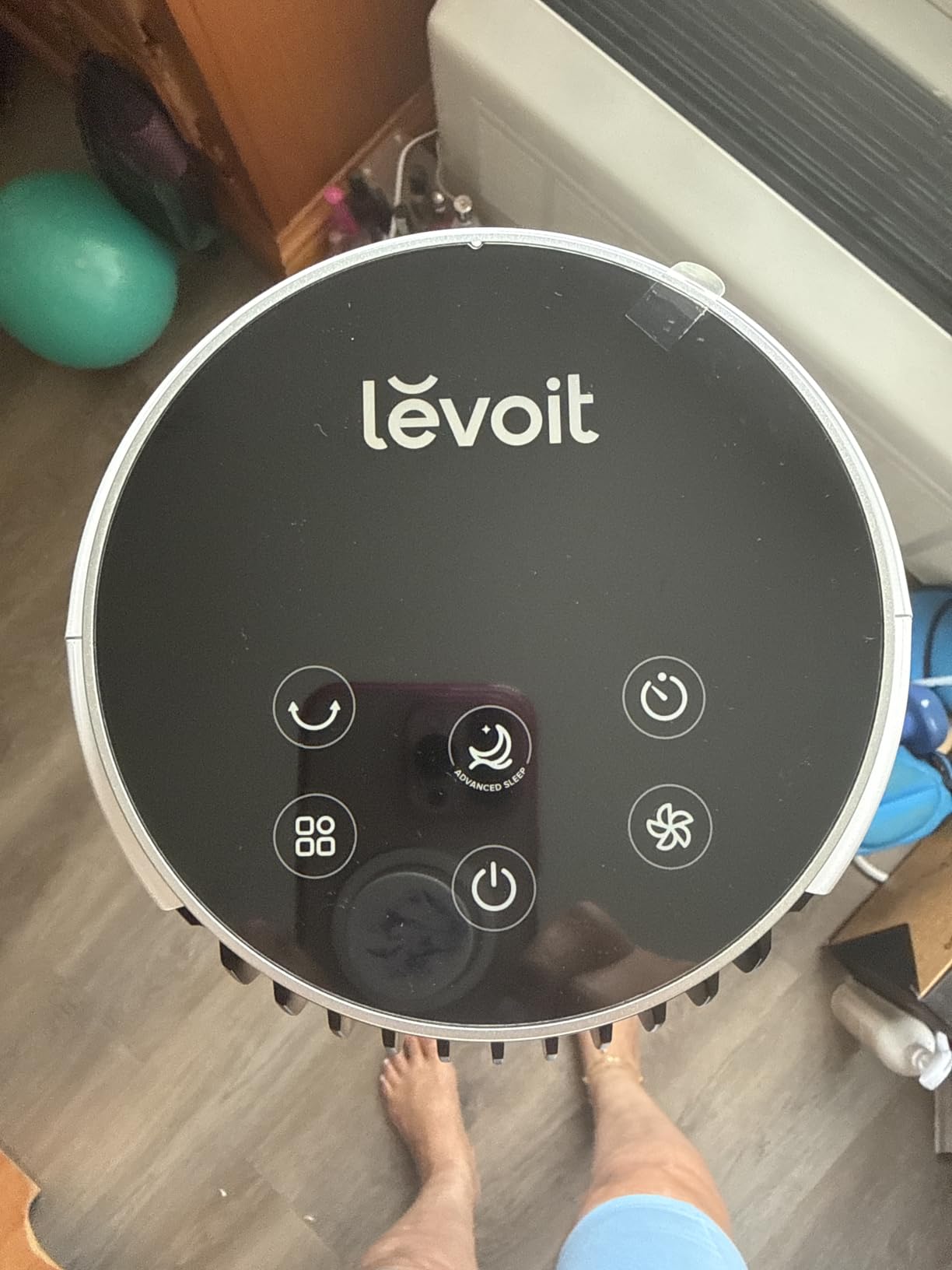 Levoit Tower Fan for Bedroom, 1472 CFM Fans that Blow Cold Air, 22dB Quiet | Standing Fan with 90° L&R Oscillation, 60° U&D Airflow, 5-Speed 4 Modes with Temp Sensor, 12H Timer, Remote Control, 42 inch customer photo 2