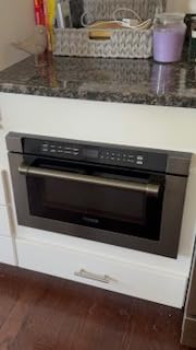 KoolMore Reserve 24 in. 1.2 cu. ft. Microwave Drawer with Electric Door Opening, 10 Power Levels, Sensor Cooking, Melt, Defrost, Bake, Roast, Broil, 1500 Watts, UL Certified in Black Stainless-Steel customer photo 1