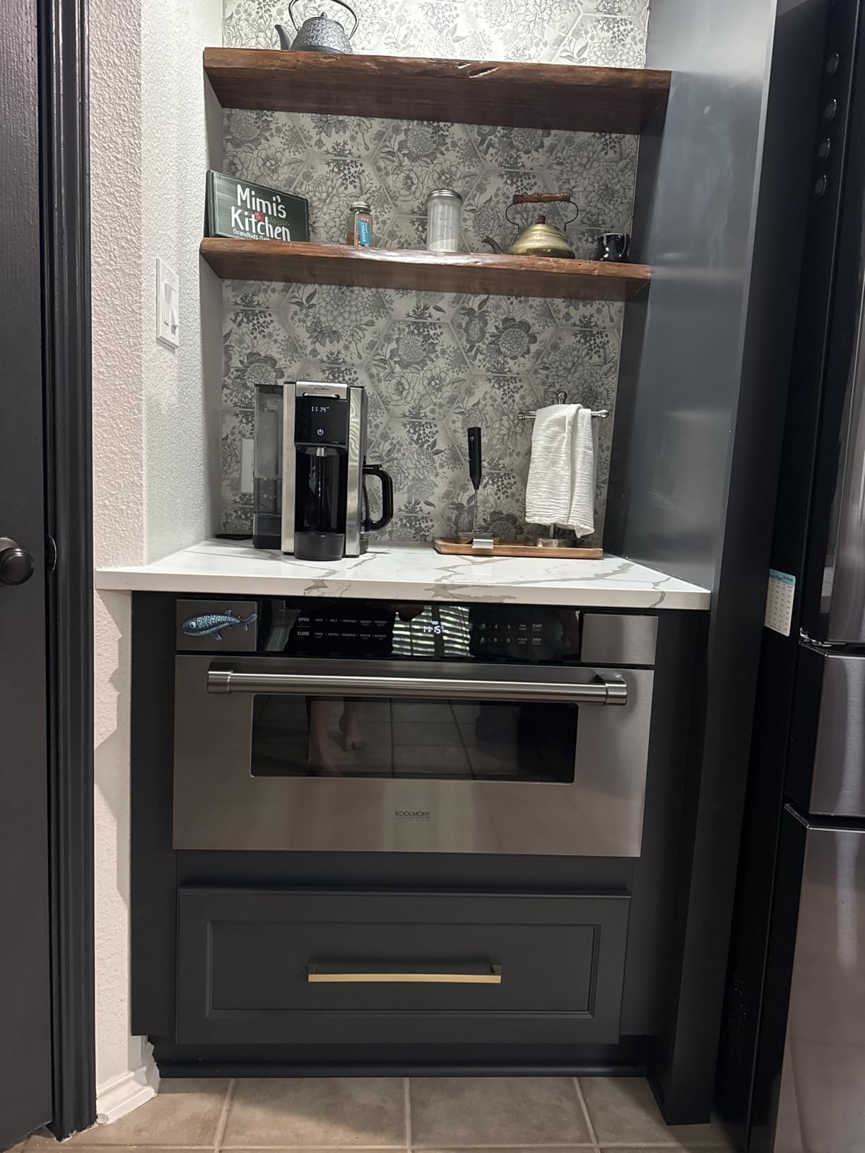 KoolMore Reserve 24 in. 1.2 cu. ft. Microwave Drawer with Electric Door Opening, 10 Power Levels, Sensor Cooking, Melt, Defrost, Bake, Roast, Broil, 1500 Watts, UL Certified in Black Stainless-Steel customer photo 2
