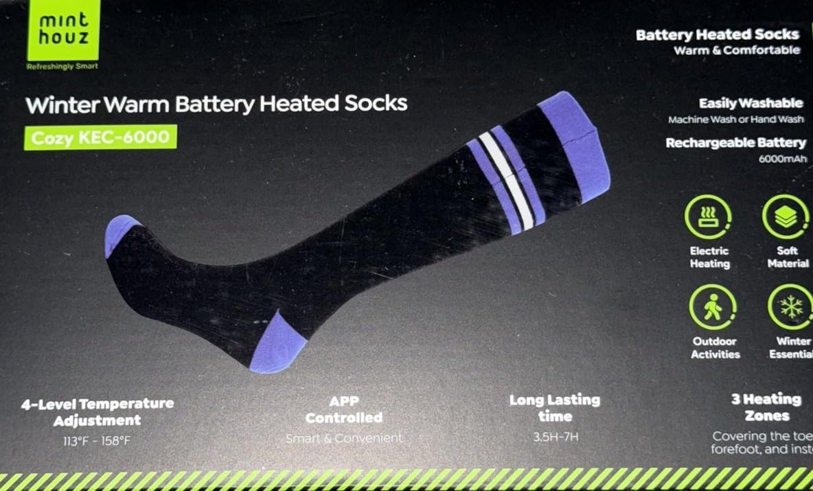 Minthouz Heated Socks for Men Women, 6000mAh*2 Battery Rechargeable customer photo 1