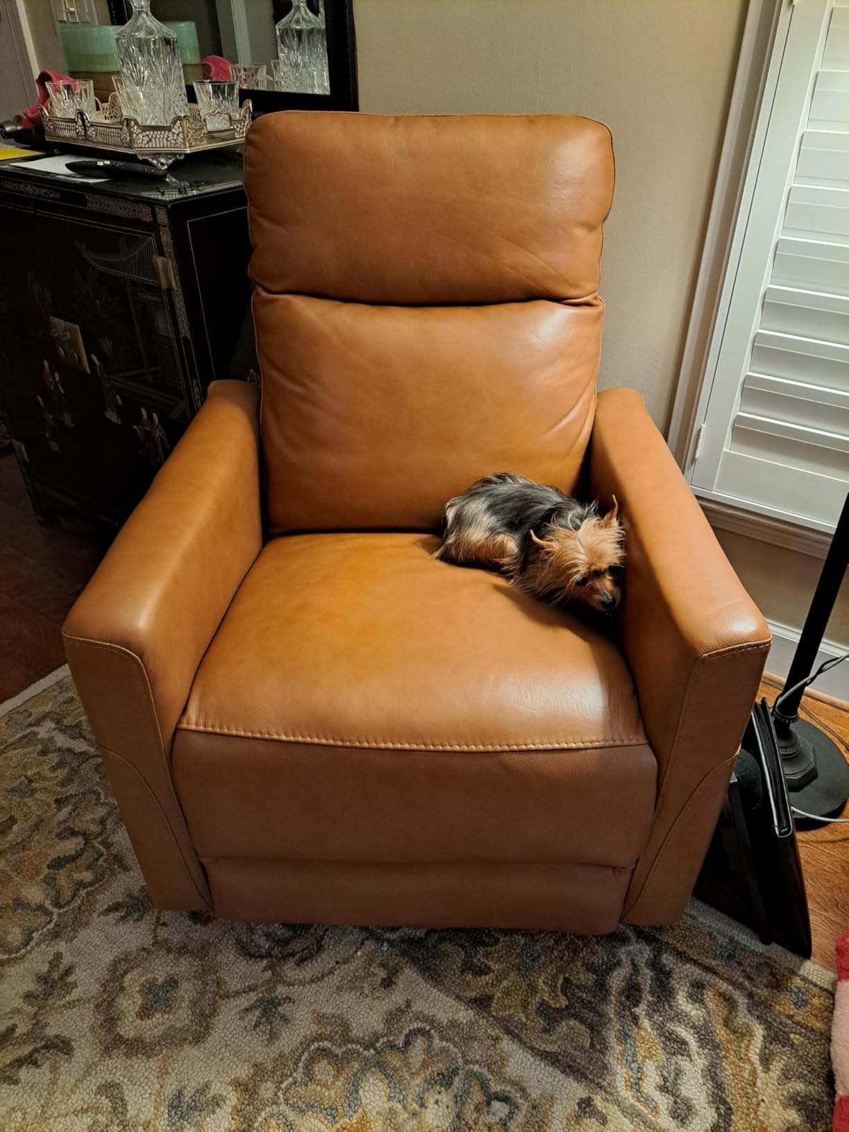 CHITA Genuine Leather Wall Hugger Power Recliner Chair for Adults, Beige, Electric Recliner for Small Spaces with Adjustable Power Headrest, USB/Type-C Charging Ports, Ideal for Living Room & RV customer photo 2