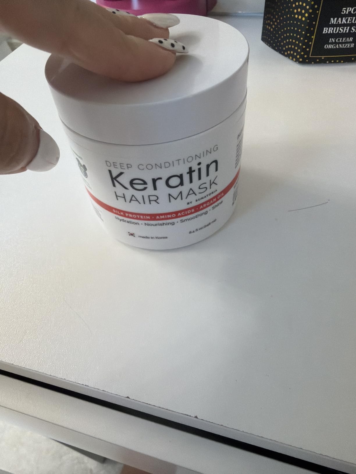 SUNATORIA 2026 Korean Hair Mask for Dry, Damaged & Frizzy Hair - 8 Amino Acids, Hydrolyzed Keratin, Silk Protein & Argan Oil Treatment - Strengthens, Smooths & Nourishes - 8.4 fl oz. customer photo 1