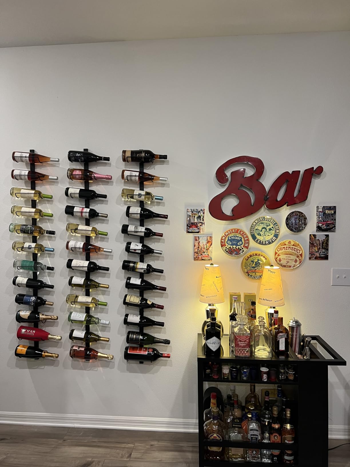 Sonyabecca 3 Pack 12 Bottle Wall Wine Rack, DIY Wine Rack Wall Mounted, Wall Mounted Wine Rack,Display Holder Used as One or Four, for Kitchen, Dining Room, Bar, Wine Cellar customer photo 2
